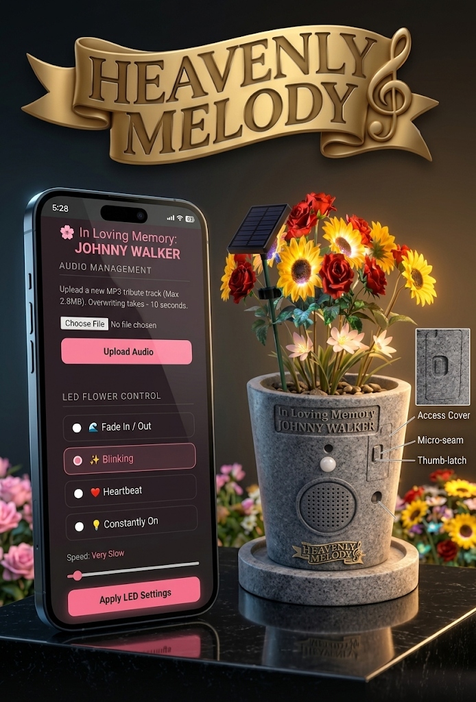 Heavenly Melody - Memorial LED Flower Pot