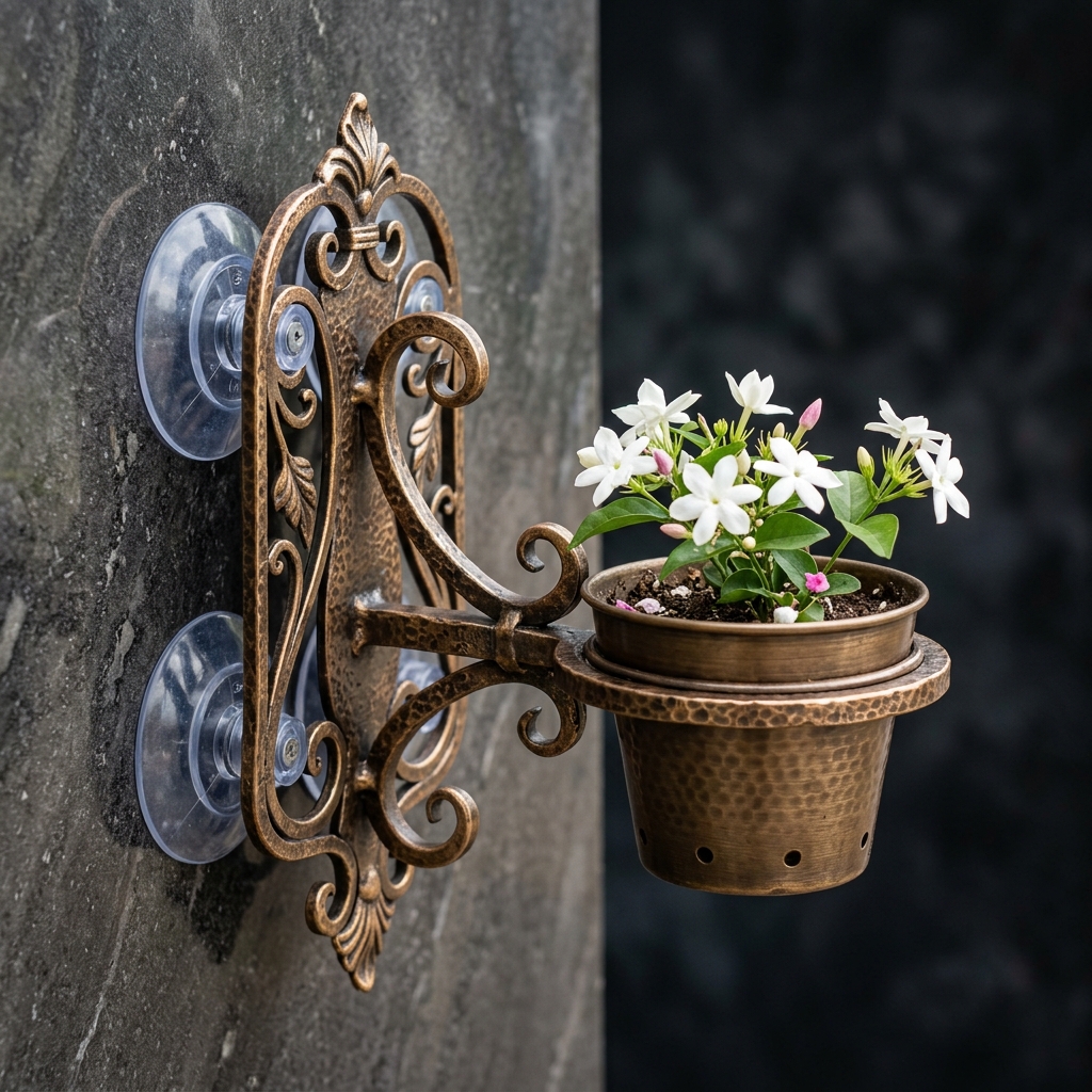 Vertical mounting bracket and suction cup